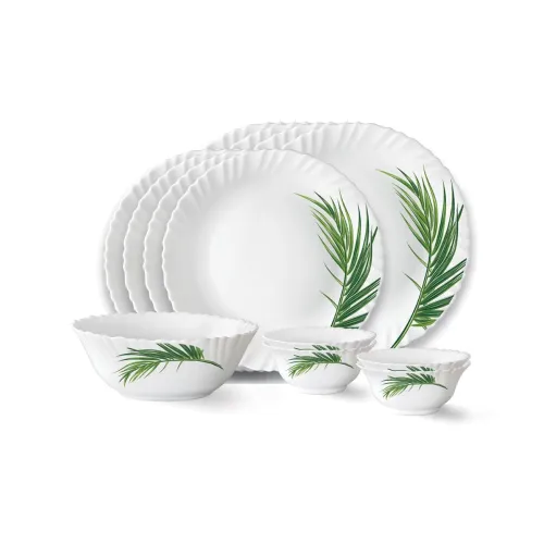 Image of Larah by Borosil Crescent 13-Piece Opalware Dinner Set