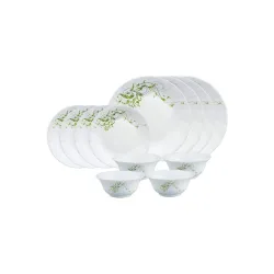 Larah by Borosil Erba Opalware Dinner Set, 12 Pieces, White