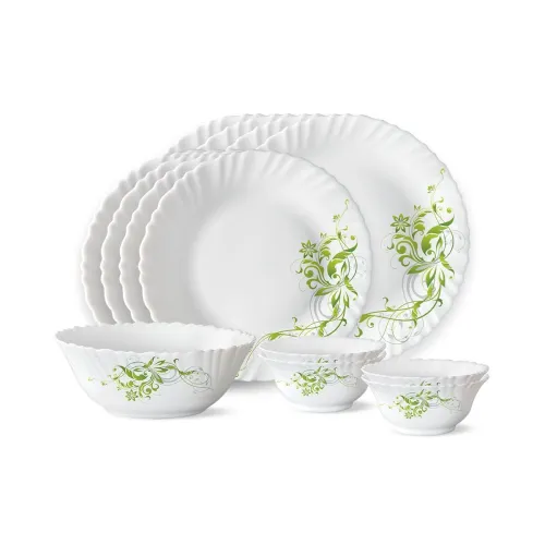 Image of Larah by Borosil Erba Opalware Dinner Set, 13 -Piece