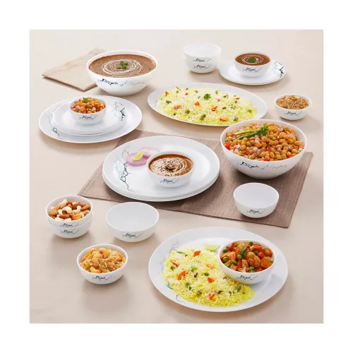 Image of Larah By Borosil Moon Sara Dinner Set 27 Pcs