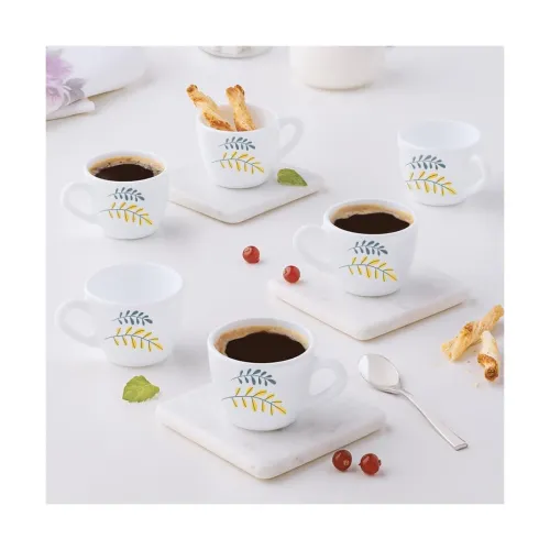 Image of Larah by BOROSIL Niva Opalware Cup Set of 6 pcs | Tea/Coffee Cups 90 ml | Microwave & Dishwasher Safe | Bone-Ash Free | 
