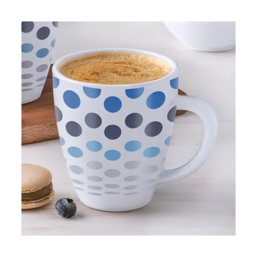 Image of Larah By Borosil Opalware Polka Blue Mug