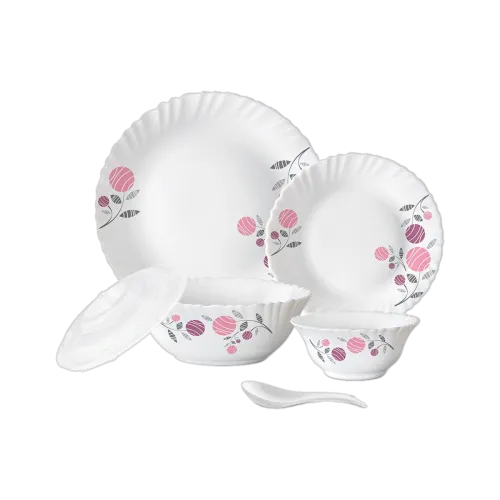 Image of Larah by Borosil Pack of 34 Opalware Galaxy Dahlia Crockey Gifting