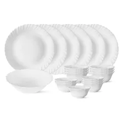 Larah by Borosil Silk Series Opalware Dinner Set (19 Pieces)