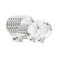Larah by Borosil Viva Opalware Dinner Set, 21 Pcs, White