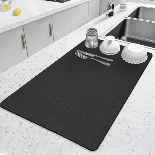 Image of Large Kitchen Water Absorbent Mat for Dish Drying