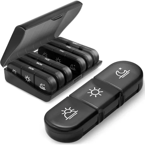 Image of INSIME 7-Day 3-Times Pill Organizer Box | Large Size Medicine Organizer | Multicolour Rectangle Box with 7 Compartments