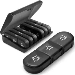 INSIME 7-Day 3-Times Pill Organizer Box | Large Size Medicine Organizer | Multicolour Rectangle Box with 7 Compartments