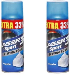 LASER Sport 3 Shaving Foam Set of 2 (800 ml)
