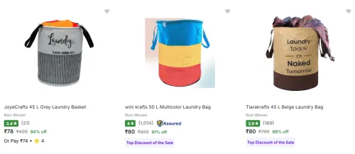 Image of Laundry Baskets starting at ₹78