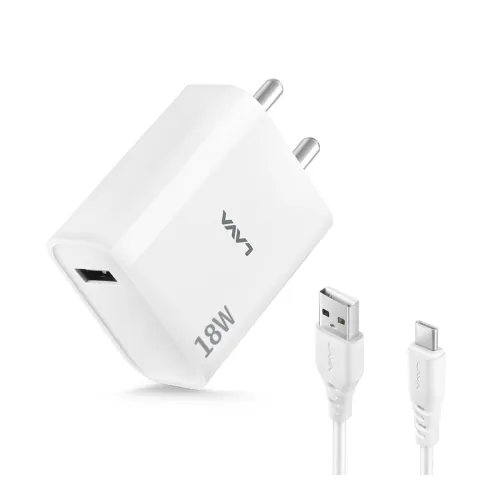 Image of Lava 18W Fast USB Charger 3A USB to Type C 1M Cable