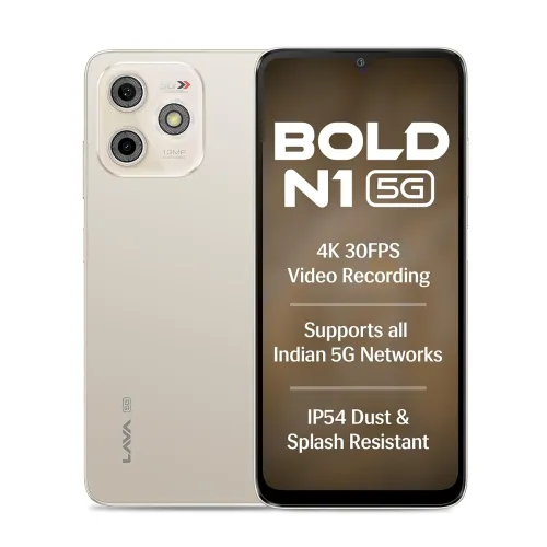 Image of Lava Bold N1 5G (4GB/64GB, Champagne Gold)
