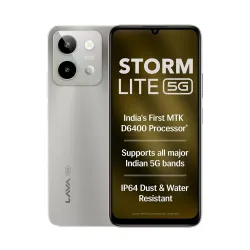 Lava Storm Lite 5G (Cosmic Titanium, 4+4*GB RAM, 128GB Storage)