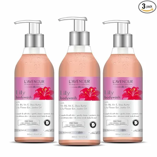 Image of L'avenour Lily Body Wash for Women & Men, For Long Lasting Fragrance, Deep Cleansing, Exfoliating, Soft & Glowing Skin, 