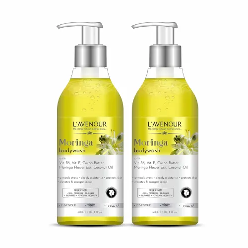 Image of L'avenour Moringa Body Wash for Women & Men, For Long Lasting Fragrance, Deep Cleansing, Exfoliating, Soft & Glowing Ski