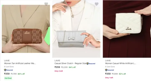 Image of Lavie Clutches & Wallets at Minimum 80% Discount