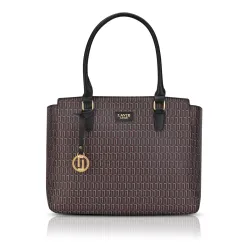 Lavie Luxe Womens Mono Kelly25 Monogram Print Tote Laptop Bag for Women