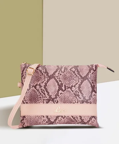 Image of LAVIE Pink Women Sling Bag Python Slim Sling Bag