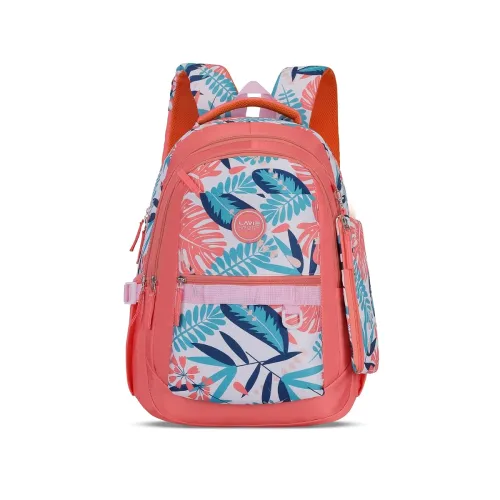 Image of Lavie Sport coral leaf Laptop Backpack | 36 Liters 