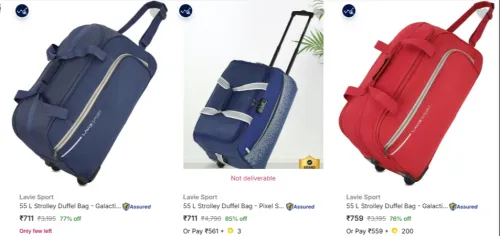 Image of Lavie Sport Duffel Bags at minimum 85% Discount