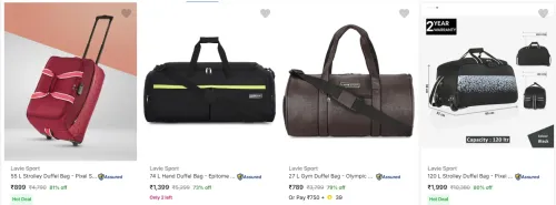 Image of Lavie Sport Duffel Bags at minimum 70% Discount