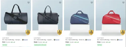 Image of Lavie Sport Duffel Bags upto 85% Discount