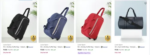 Image of Lavie Sport Duffel Bags upto 86% Discount