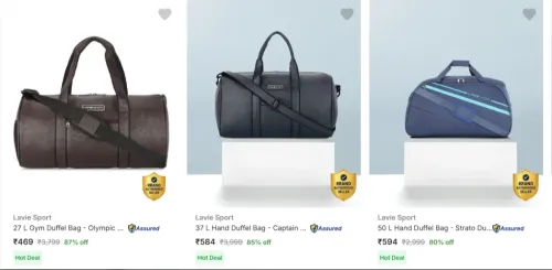 Image of Lavie Sport Duffel Bags upto 87% Discount