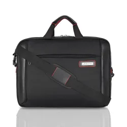 Lavie Sport Unisex Business Pro 15 Inch Laptop Briefcase Bag | Premium Business Briefcase & | Messenger Shoulder Bag With Detachable Strap | Durable Office Bag For Notebook/Macbook, Black