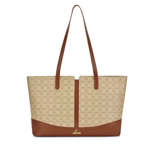 Image of Lavie Women's Mono Freya Monogram Print Tote Bag for Women | Tote Bag for Work | Ladies purse | Stylish Shoulder Bag | G