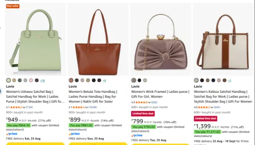 Image of Lavie Women’s Ushawu Satchel Handbag Upto 77% OFF