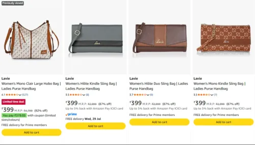 Image of Lavie Wome's Bags upto 92% discount 