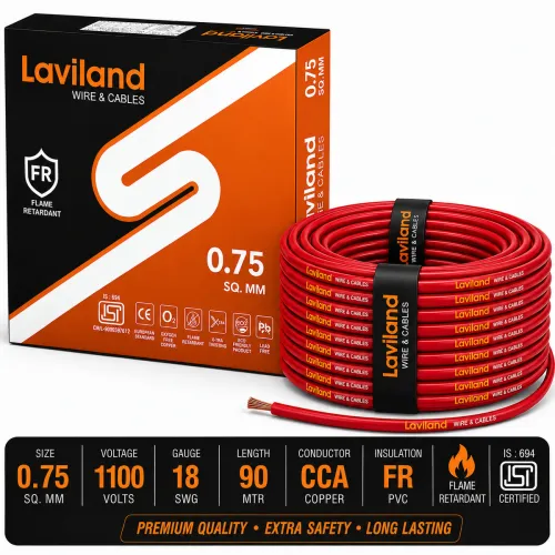 Image of Laviland 0.75 Sqmm CCA Copper Wire | 90m | Single Core | FR PVC Insulated