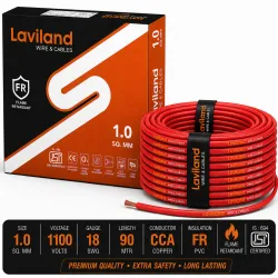 Laviland FR PVC 1 sq/mm Red 90 m Wire