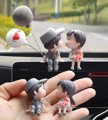 Image of LAVITRA Car Dashboard Couple Interior Showpiece 