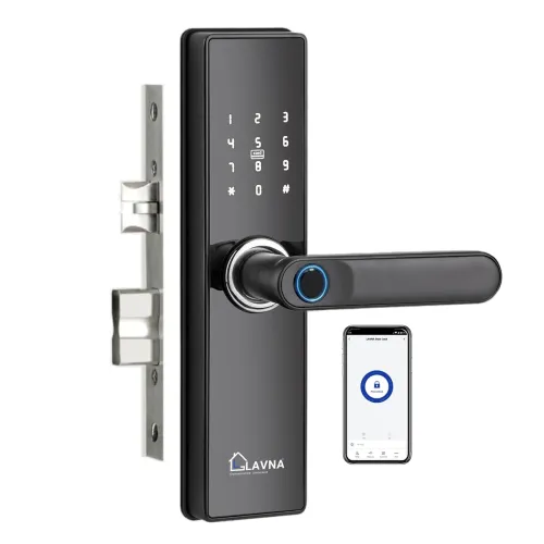 Image of LAVNA Digital Smart Door Lock 6 Way Unlock Manual Key Access for Wooden Doors