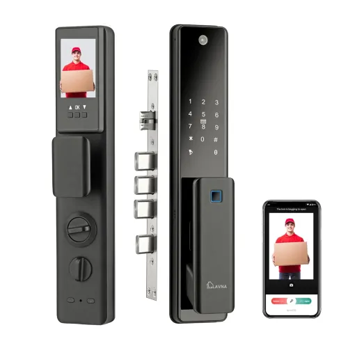 Image of LAVNA Premium Digital Door Lock with Camera N Screen 5-Bolt Security fit with Wooden Doors 