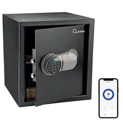 LAVNA Smart Safe Locker | 5 way access | Fingerprint, Mobile app, PIN, OTP & Key Access | 304 Grade SS bolts suitable for Jewellery, Cash, Document & other valuable of Home Office Tijori (Gr...