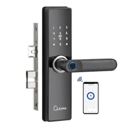 LAVNA Smart Wi-Fi Door Lock | 7 Way Unlock | Fingerprint, Mobile App, WiFi + Bluetooth, RFID Card, OTP, PIN and Manual K