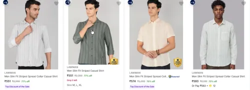 Image of LAWMAN Casual Shirts at minimum 77% Discount