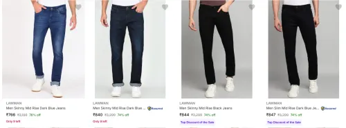Image of Lawman Men's Jeans upto 76% Discount