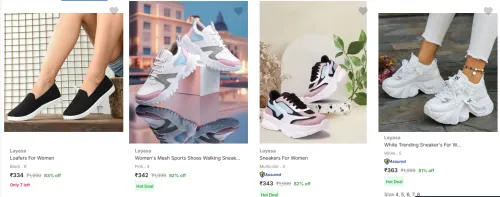 Image of Layasa Women's Shoes upto 83% Discount