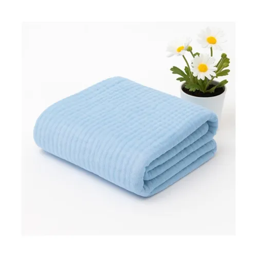 Image of BASEEFY Layer Muslin Baby Bath Towel (105 * 105 CM, Blue)