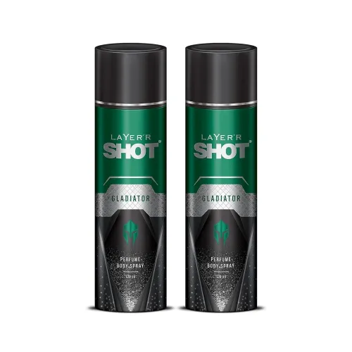Image of Layer'r Shot Gladiator Perfume Body Spray 120ml Pack of 2