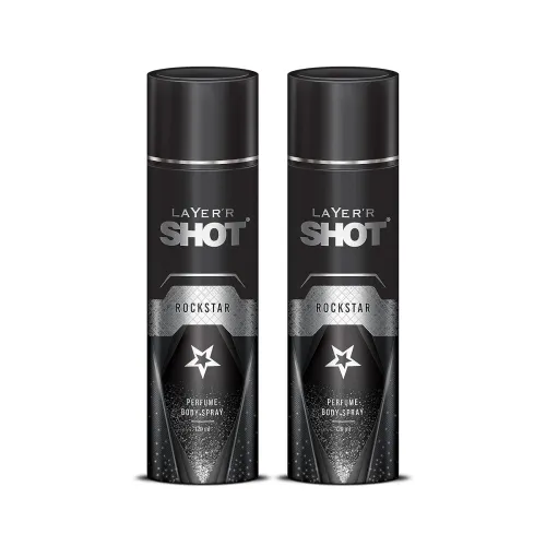 Image of LAYER'R SHOT - ROCKSTAR LONG LASTING BODY SPRAY - For Men (240ml, Pack Of 2)