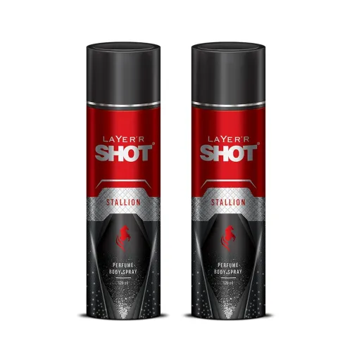 Image of Layer’r Shot Stallion Body Spray Combo for Men 120ml Pack of 2 (240mll) | Long-Lasting Premium Fragrance | Citrus, Spicy