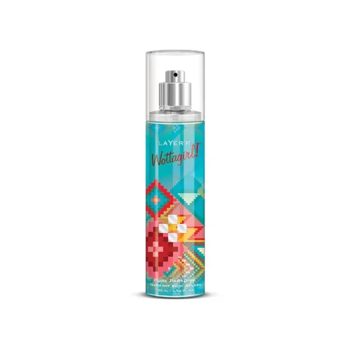 Image of Layer’r Wottagirl Pure Paradise Body Splash 135ml | Long-Lasting Fresh & Floral Body Mist Spray for Women | Tropical Par