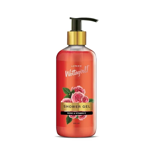 Image of Layer'r Wottagirl Shower Gel Rose & Vitamin E | Non-Toxic and Paraben Free | For Women, 300ML
