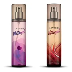 Layerr Wottagirl Secret Crush Body Spray For Women, 135ml & Wottagirl Vanilla Twist Body Spray For Women, 135ml