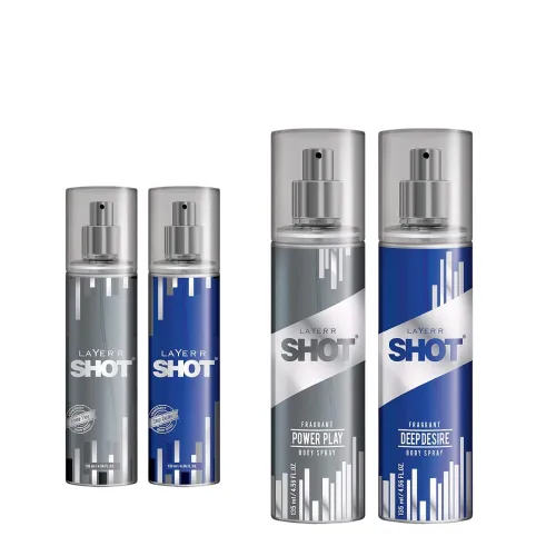 Image of LAYER'R SHOT Best Silver Body Spray (135ml * pack of 2)